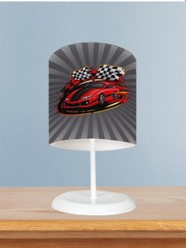 Resim Mekta Home Bebek Ve Çocuk Odası Kırmızı Mcqueen Desenli Abajur 