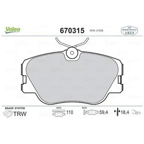 Resim Mercedes E200 W124 On Fren Balatasi 1993-1995 Valeo 670315 