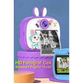 Resim Q7 Taşınabilir Fotoğraf Yazıcı ve Kamera BUNNY Mor 