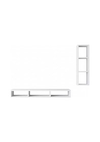 Resim Dekoratif Duvar Rafı - Tv Ünitesi 2 Parçalı Beyaz 150x90 Beyaz 