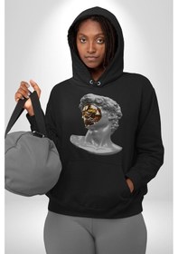 Resim Modern Sanat Apollo Kadın Erkek Siyah Kapüşonlu Sweatshirt Hoodie Siyah 