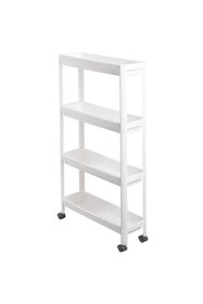 Resim Bayev Tekerlekli 4 Katlı Ve 3 Katlı Birlikte Raf Ünitesi Organizer Seti- Banyo Mutfak Düzenleyici 