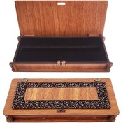 Resim Ahşap Deri Kalem Kutusu Süngerli 