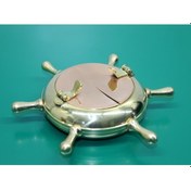 Resim Büro Ev Ofis Dekoru İçin Pirinç Yapım Dümenli Kül Tablası Küllük 