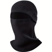 Resim 1 adet Polar Fleece Balaclava, 360° Termal Sıcak Açık Hava Bisiklet Yüzü, Entegre Boyun Kapağı ile Kayak Şapkası, Rüzgar Geçirmez ve Soğuk Geçirmez, Örgü Kumaş, Polyester, Makinede Yıkanabilir - Siyah 