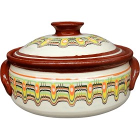 Resim Troyan 1868 Sağlıklı ve Tam Sırlı Toprak Güveç Tencere 