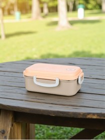 Resim Russet AURA 2 Bölmeli Paslanmaz Beslenme Kabı 150 ml + 300 ml Sızdırmaz Sefer Tası -Bej 