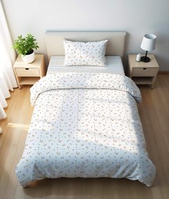 Resim Evmila Minik Çiçekler Desenli Nevresim Takımı - 160x220cm Nevresim +50x70cm Yastık Kılıfı+100x200cm Çarşaf 