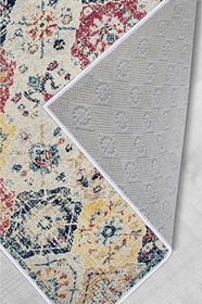 Resim Rovigo Dijital Baskı Yıkanabilir Kaymaz Taban Salon Halısı RVG1465, Mavi, 160 x 120 