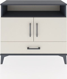 Resim Arges Şifonyer 3 Raflı Tek Çekmeceli 2 Kapaklı 88x30x80 Antrasit-aytaşı Antrasit 