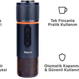 Resim 4Berry Taşınabilir Kahve Makinesi Pro Max – Şarjlı, Taşınabilir, Kapsül ve Toz Kahve Uyumlu MAVI 