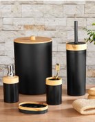 Resim Flosoft Bambu Desenli Yuvarlak 5'li Banyo Seti 