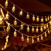 Resim LED Dize Kamp Işığı, Gazyağı Şişesi Lambası Dizesi, Vintage At Feneri Atmosfer Dekoratif Işık, Açık Hava Kampı Gazyağı Şişesi Renkli Işıklar 