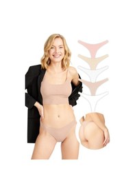 Resim Cottonhill Basic Lazer Kesim Tanga Külot 5'li Paket Renkli-6 Çok Renkli 