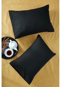 Resim Bonjardinhome %100 Pamuklu Siyah Iki Adet 50x70 Yastık Kılıfı Sarı Sarı 