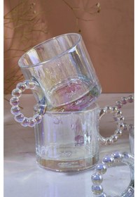 Resim Ringo Line Lüster 6'lı 100ml Boncuk Kulplu Fincan 