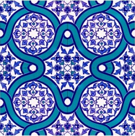 Resim Kütahya Çini Yapı Tasarım Ac52 20x20 Cm 4 Adet Çini Karo 