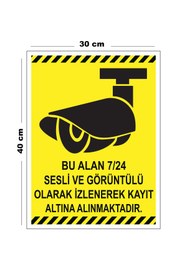 Resim Lucena Metal Bu Alan 7 24 Sesli Ve Görüntülü Olarak İzlenerek Kayıt Altına 30cm x 40cm A3 Büyüklüğünde 