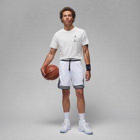 Resim Jordan Dri-Fit Sport Diamond Erkek Beyaz Basketbol Şortu 