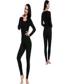 Resim Kadın Siyah Büyük Beden Termal İçlik Takım 2'li Paket Siyah 