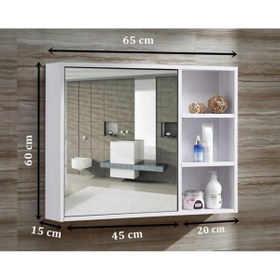 Resim Taç-Dek Bas aç kapaklı Banyo Dolabı Aynalı Üst Modülü. 