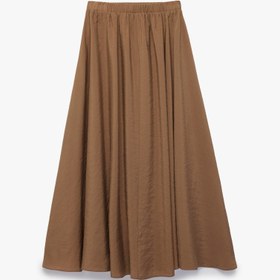 Resim Modal Kumaş Beli Lastikli Midi Kloş Etek 