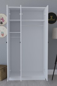 Resim Remaks Fuga 3 Kapaklı Elbise Dolabı - Beyaz Gövde Beyaz Kapak 