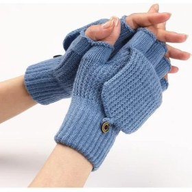 Resim Qixun Termal Yarım Parmak Eldiven Kalın Yumuşak Kitli Kaymaz Dokunmatik Ekran Tasarımı (Yurt Dışından) 