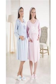 Resim Estiva Soft Penye Lohusa Gecelik 17381 - Pembe / L 