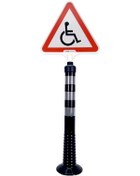 Resim Üçgen Engelli Park Yeri Uyarı Levhalı Siyah Delinatör Seti 75X8 C N11.239 