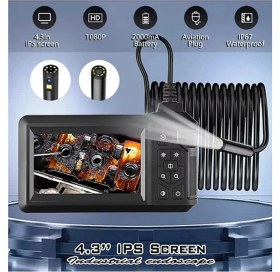 Resim VTN-009 Ekranlı Çift Kameralı 20 Metre Sert Kablo Yılan Endoskop Kamera 8 mm 4.3 Inc - Lisinya 