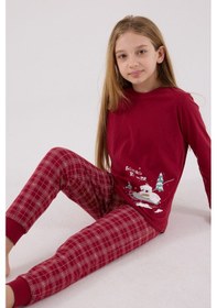 Resim Arnetta Kız Çocuk Bordo Pijama Takımı Ar3445-c-v1 Bordo 