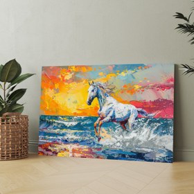Resim Renklerin İçinde Koşan At - 100x70 