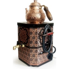 Resim Emsalsan Bakır Elektrikli Nostaljik Semaver Çay Kazanı 3l Eskitme Vernikli 