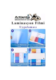 Resim Laminasyon Filmi Parlak A3 100 Lü 1 Paket 125 Mikron Laminasyon Kaplama Pvc Kaplama Poşeti 100 Adet Beyaz 