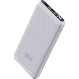 Resim Bix BXPB107 10000MAH 20W Pd Type-C ve Usb-A Scp 22.5W Qc 3.0 18W Çift Çıkışlı LED Ekranlı Powerbank Beyaz 