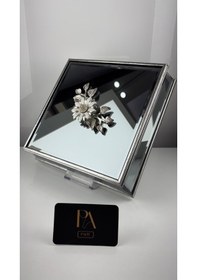 Resim Aynalı Kutu Gondol Şekerlik Sunumluk Söz Nişan Kız İsteme Çikolatalık Dekoratif Obje Biblo Süs Eşya 47 Gümüş 