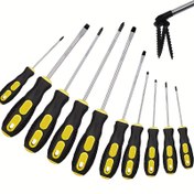 Resim 12'li Hassas Tornavida Seti, Metal Çoklu Başlıklı Aracı, Güçlü Manyetik, Düz Başlı, Çapraz, Eğik Ağız, Tork, Elektrikli Kavrama Karşıtı, Ev Bakım Seti, Montaj Gerektirmez 