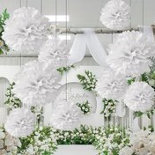 Resim 1 Paket/9 adet, Kağıt Havlu Pom Pomları, Beyaz Kağıt Çiçek Dekoru, DIY El Yapımı El Sanatları Çiçekler, Ev Dekoru, Oda Sahne Dekoru, Fotoğraf Aksesuarları, Anneler Günü Paskalya Bahar Yaz Nişan Düğün Doğum Günü Parti Malzemeleri, Tatil Aksesuarları 