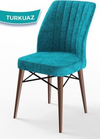 Resim Canisa Concept Arp Serisi, 71x110 Sabit Mutfak Masa Takımı, Barok Ahşap Desen Masa 4 Turkuaz Sandalye Masa Barok Ahşap Desen Sandalyeler Turkuaz 