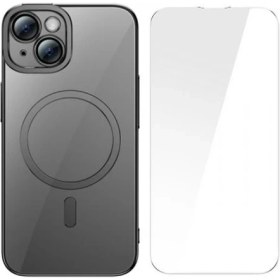 Resim Baseus iPhone 14 Plus Ful Kaplama Kırılmaz Ekran Koruyucu ve Magsafe Kılıf, Air Armor Kılıf,sararmaz 