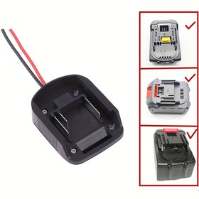 Resim Çok Amaçlı 18V Li-ion Pil Adaptörü - Taşınabilir, Elektrikli Matkaplar & Daha Fazlası İçin Çok Fonksiyonlu Dönüştürücü, Aşırı Isınma Koruması, Siyah 
