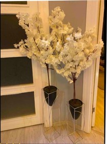 Resim Metal 2'li Metal Gümüş Ayaklı Dekoratif Siyah Saksı Çiçeklik Vazo Flyon-hsn102 