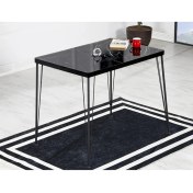 Resim Trendy Assel Alvin Yemek Masası Mutfak Masası -Siyah Mermer 60X90 
