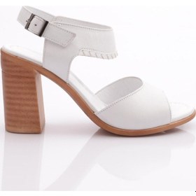 Resim Dgn 1300 Kadin Topuklu Sandalet 1300-2497-R0198 Beyaz 