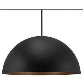 Resim Mylights Retro 50Cm Metal Rustik Avize Siyah Içi Bakır Plofo 