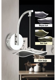 Resim İstanbul Avize Aplik Şapka Gümüş Üç Renk Ledli Lüx Modern Aplik 