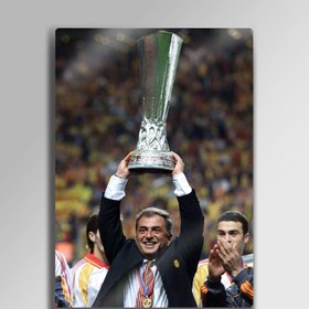 Resim Fatih Terim UEFA Kupası, Galatasaray 2000 - Metal Tablo - L (30x40) / 1.50 mm / Mıknatıslı Kurulum 