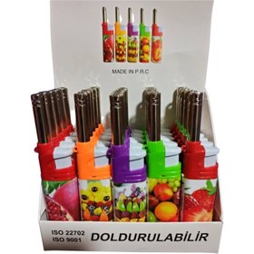 Resim Gördur (25 Adet) Kısa Ocak Çakmağı Manyetolu Doldurulabilir Çakmak (25 Adet) 