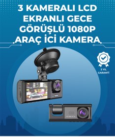 Resim AyrStore Gece Görüşlü 3'lü Araç Kamerası – Geri Görüş Destekli, 170° Geniş Açı 